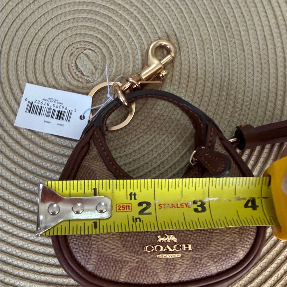 NWT Coach leather Monogram Mini Keychain/Charm Coin Bag - Picture 13 of 14